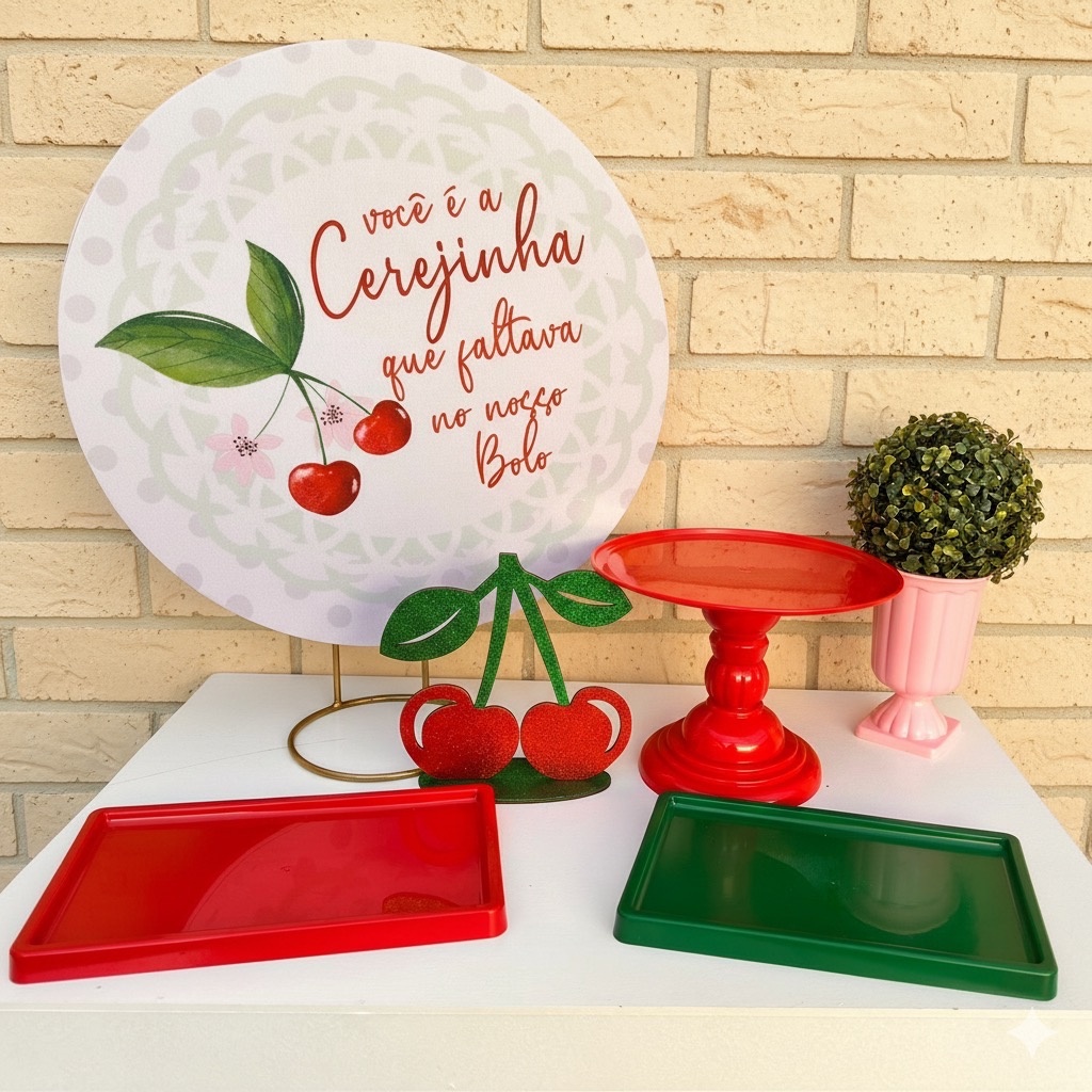 Kit Mesa - Cerejinha - Mil Encantos Pegue e monte