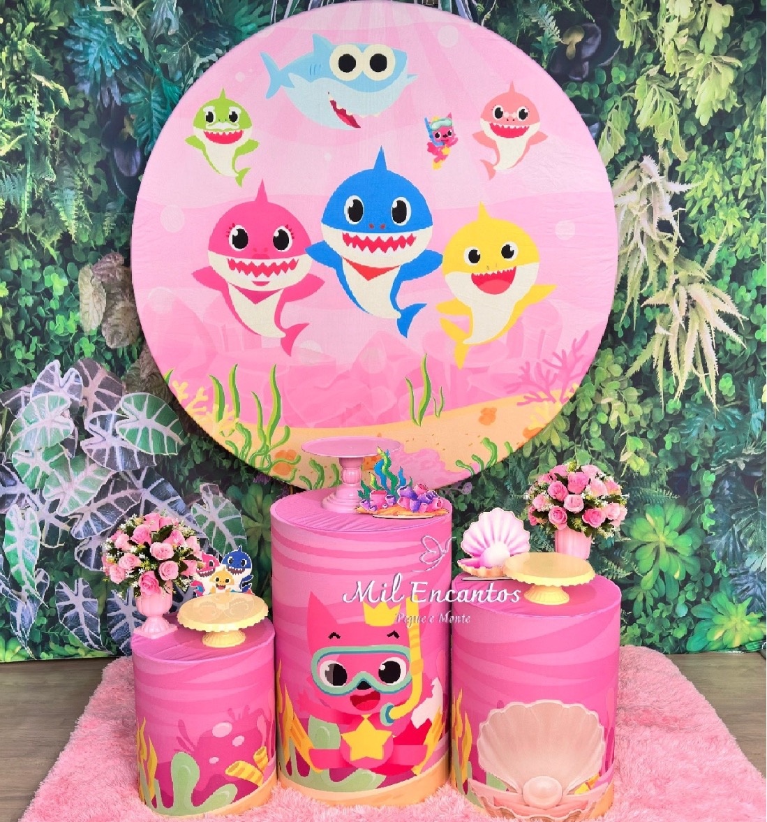 Kit Padrão -  Baby Shark Rosa - Mil Encantos Pegue e monte