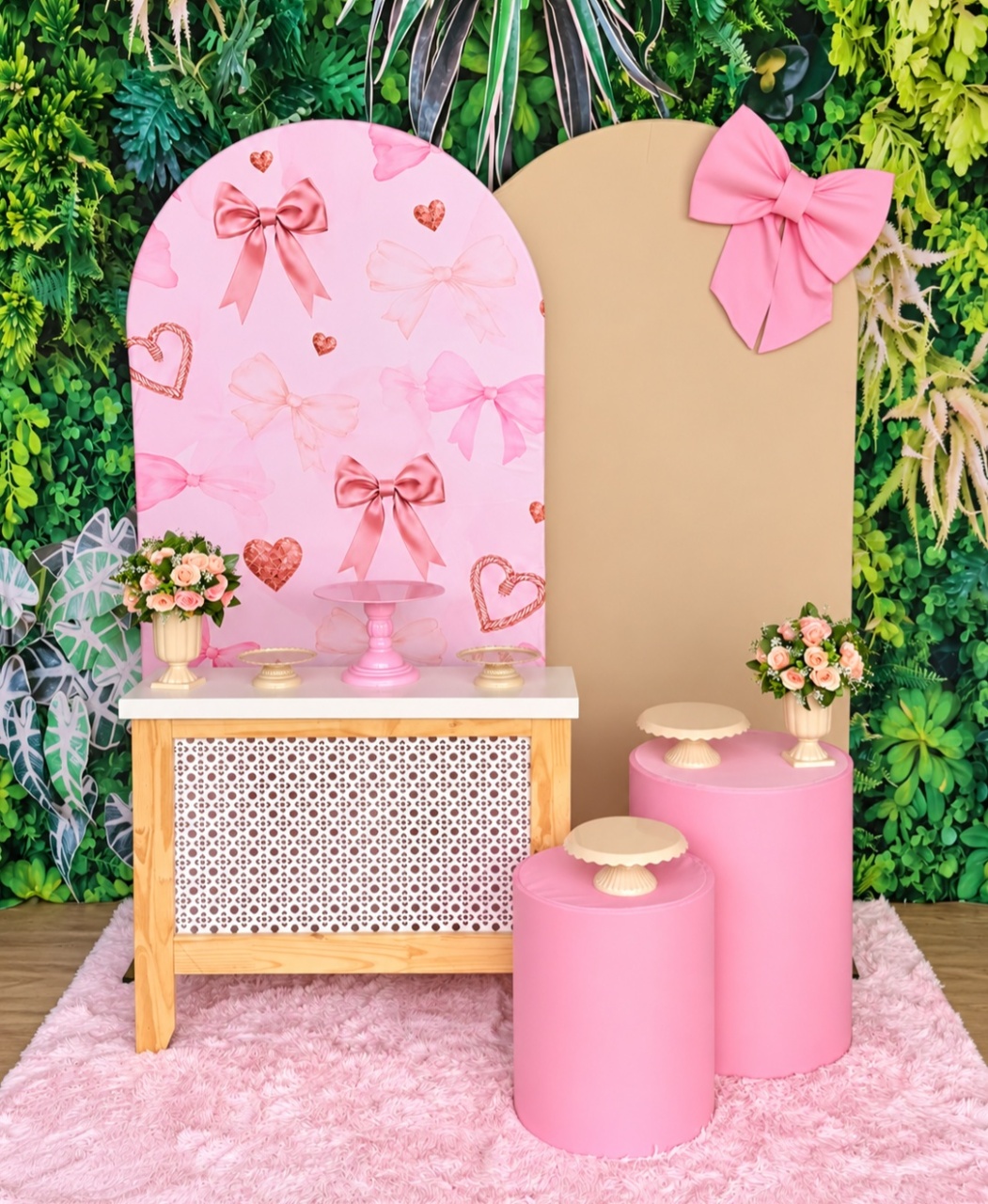 Laço Rosa/Creme Telada- Kit Inspiração - Mil Encantos pegue e monte