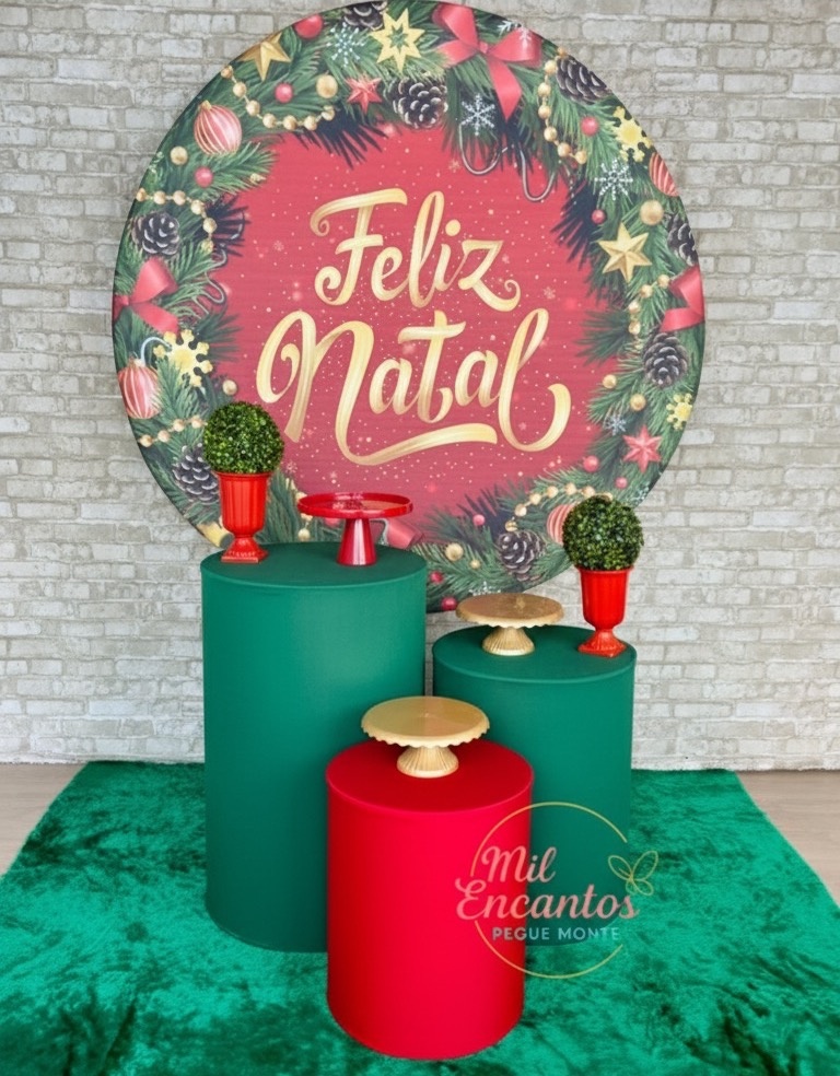 Kit Padrão - Natal Guirlanda - Verde/Vermelho - Mil Encantos pegue e monte
