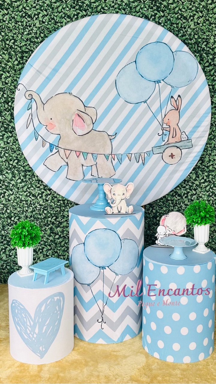Kit Padrão - Elefantinho Azul - Mil Encantos Pegue e monte