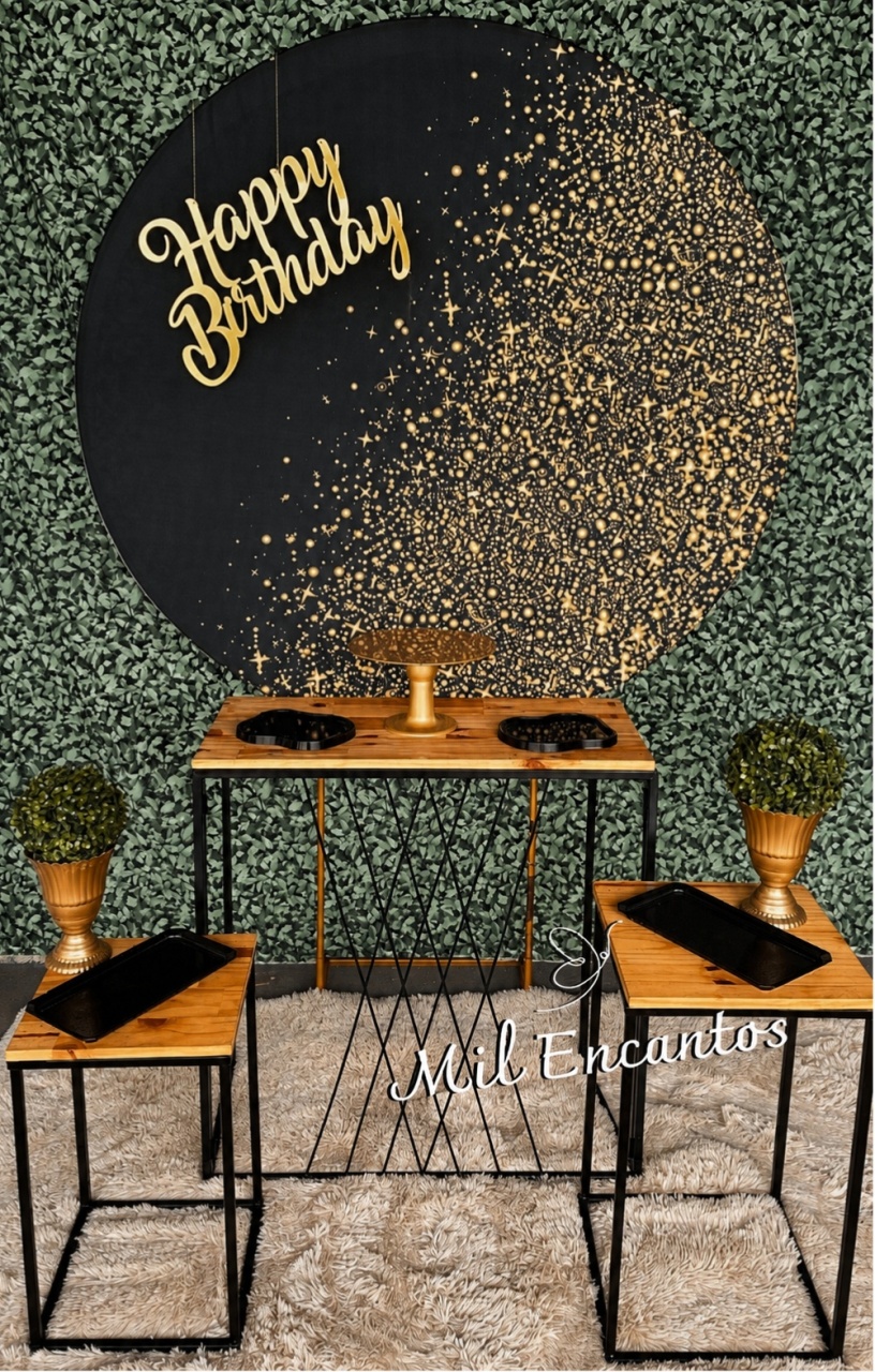 Glitter Preto/ Mesa Preta - Kit Premium - Mil Encantos pegue e monte