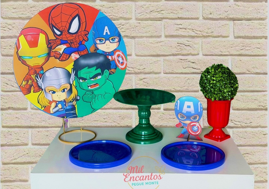 Kit Mesa - Vingadores Cute - Mil Encantos Pegue e monte