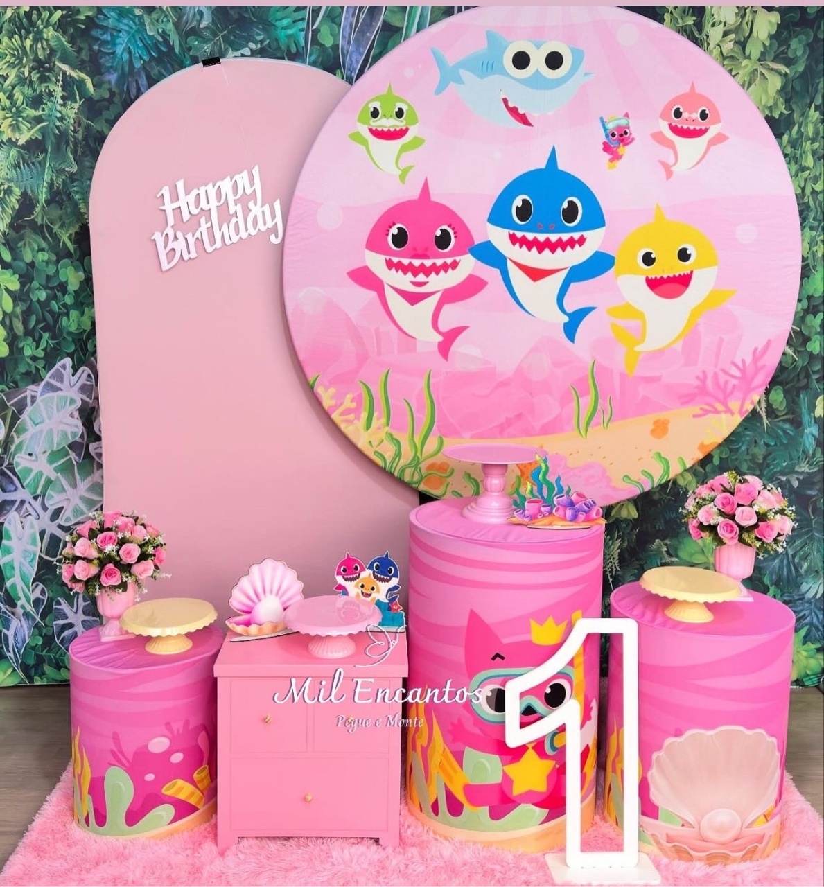 Kit Inspiração - Baby Shark Rosa - Mil Encantos Pegue e monte