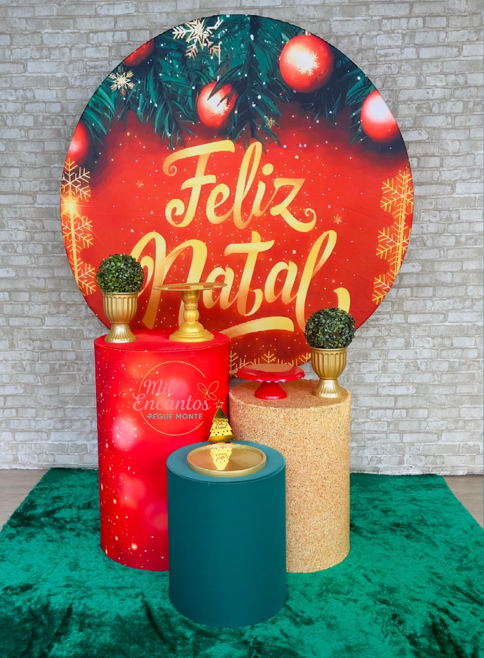 Kit Padrão - Feliz Natal Verde/Vermelho/Dourado - Mil Encantos pegue e monte