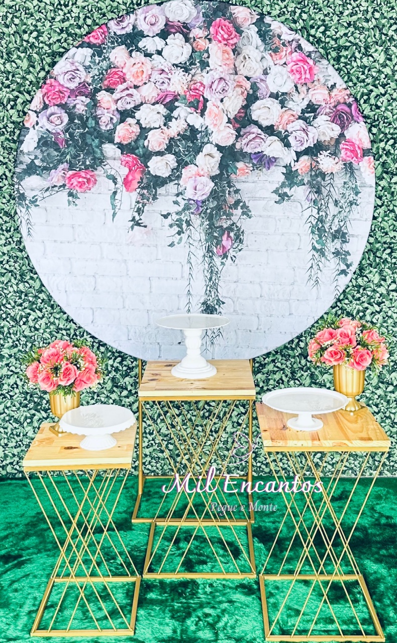 Kit Premium - Cascata Flores/Teia - Casamento - Mil Encantos Pegue e monte