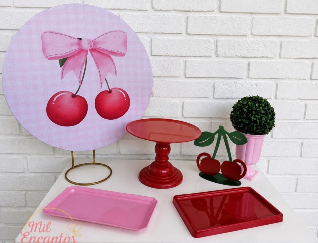 Kit de Mesa Ma - Cerejinha - Mil Encantos pegue e monte