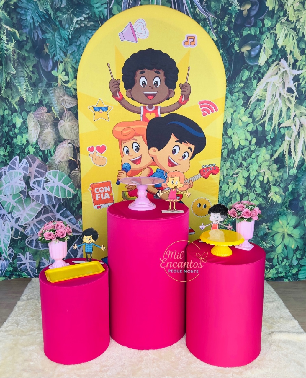 Kit Padrão - 3 Palavrinhas Romano Rosa - Mil Encantos Pegue e monte