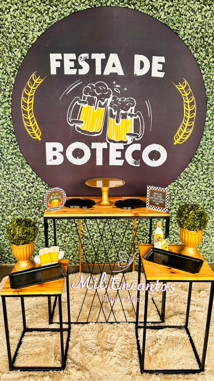 Kit Premium - Boteco Xadrez / Mesa Preta - Mil Encantos Pegue e monte