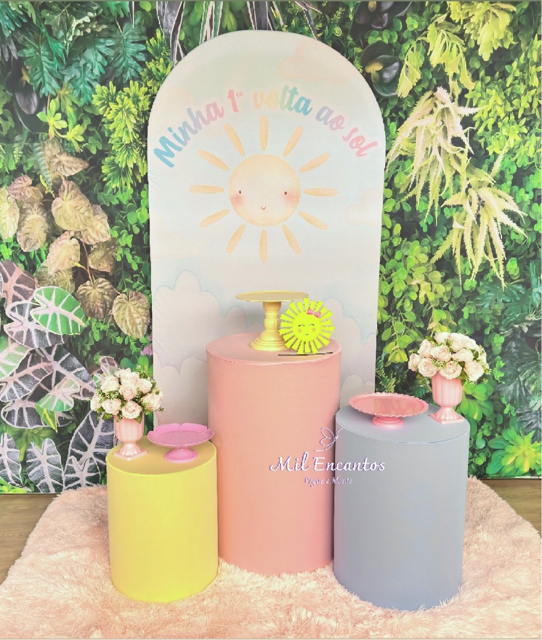 Kit Padrão -  Primeira Volta Ao Sol Rosa - Mil Encantos Pegue e monte