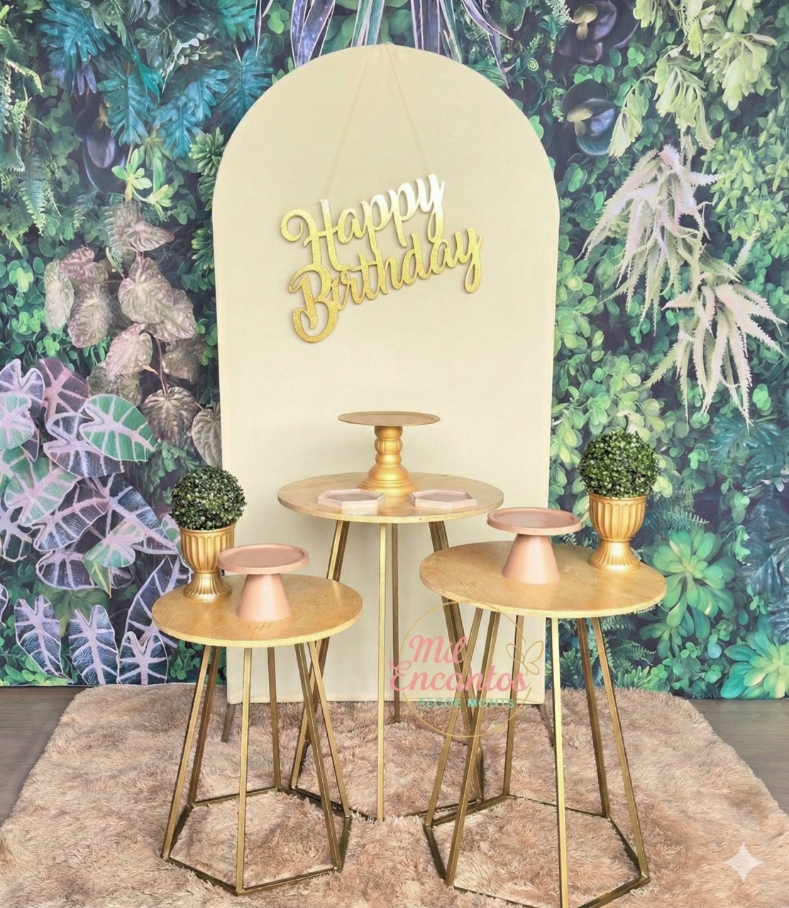 Amarelo Manteiga / Mesa - Happy - Kit Premium - Mil Encantos pegue e monte