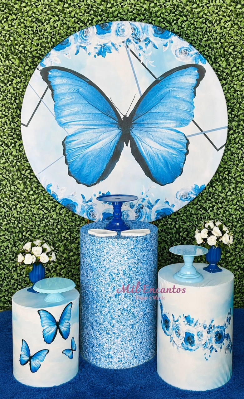 Borboleta Azul - Kit Padrão - Mil Encantos pegue e monte