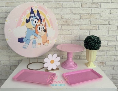 Kit Mesa - Bluey Rosa - Mil Encantos Pegue e monte