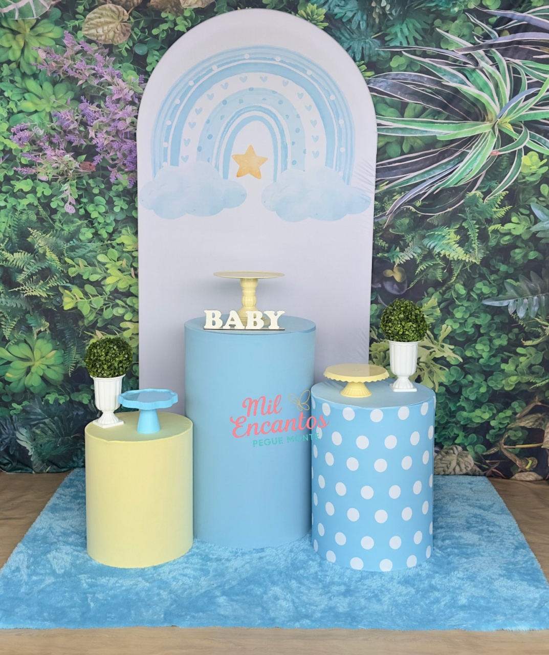Kit Padrão - Arco Iris Boho Azul - Mil Encantos Pegue e monte