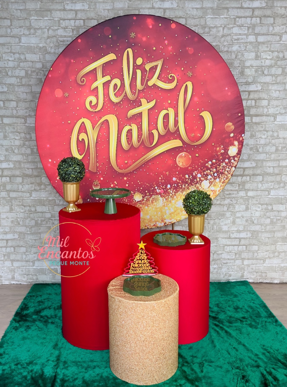 Kit Padrão - Feliz Natal Vermelho/Dourado - Mil Encantos pegue e monte