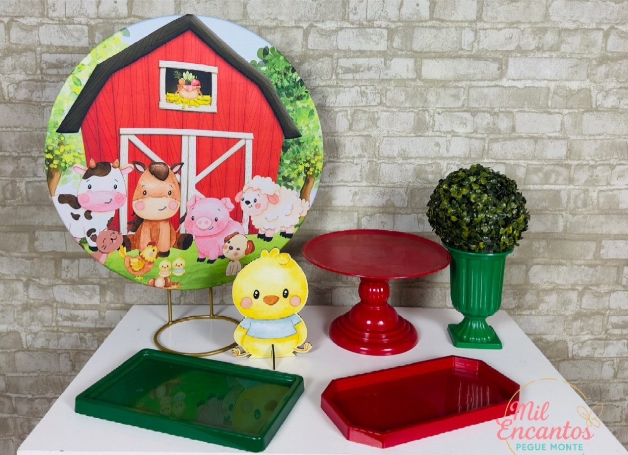 Kit de Mesa Mo - Fazendinha - Mil Encantos pegue e monte