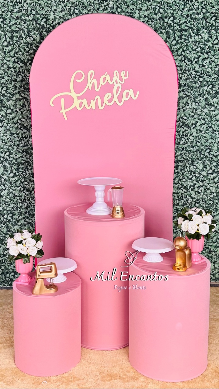 Kit Padrão -  Romano/Cilindro - Chá de Panela Rose - Mil Encantos Pegue e monte