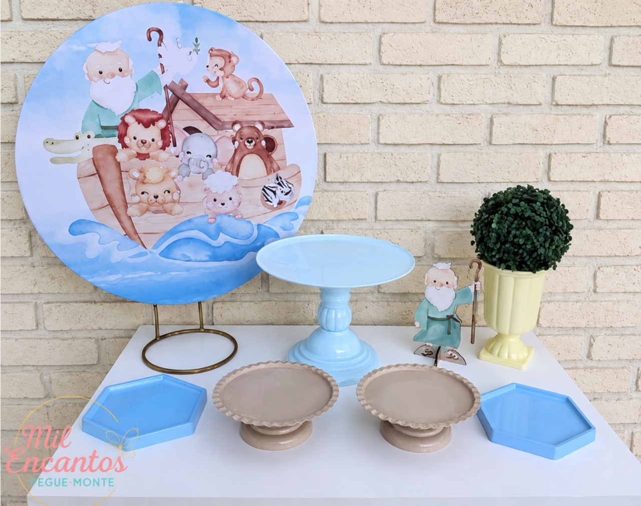 Kit de Mesa Mo - Arca de Noé - Mil Encantos pegue e monte