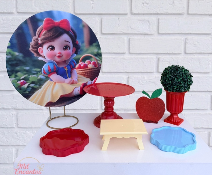 Kit Mesa / Branca de Neve Cute - Mil Encantos Pegue e monte