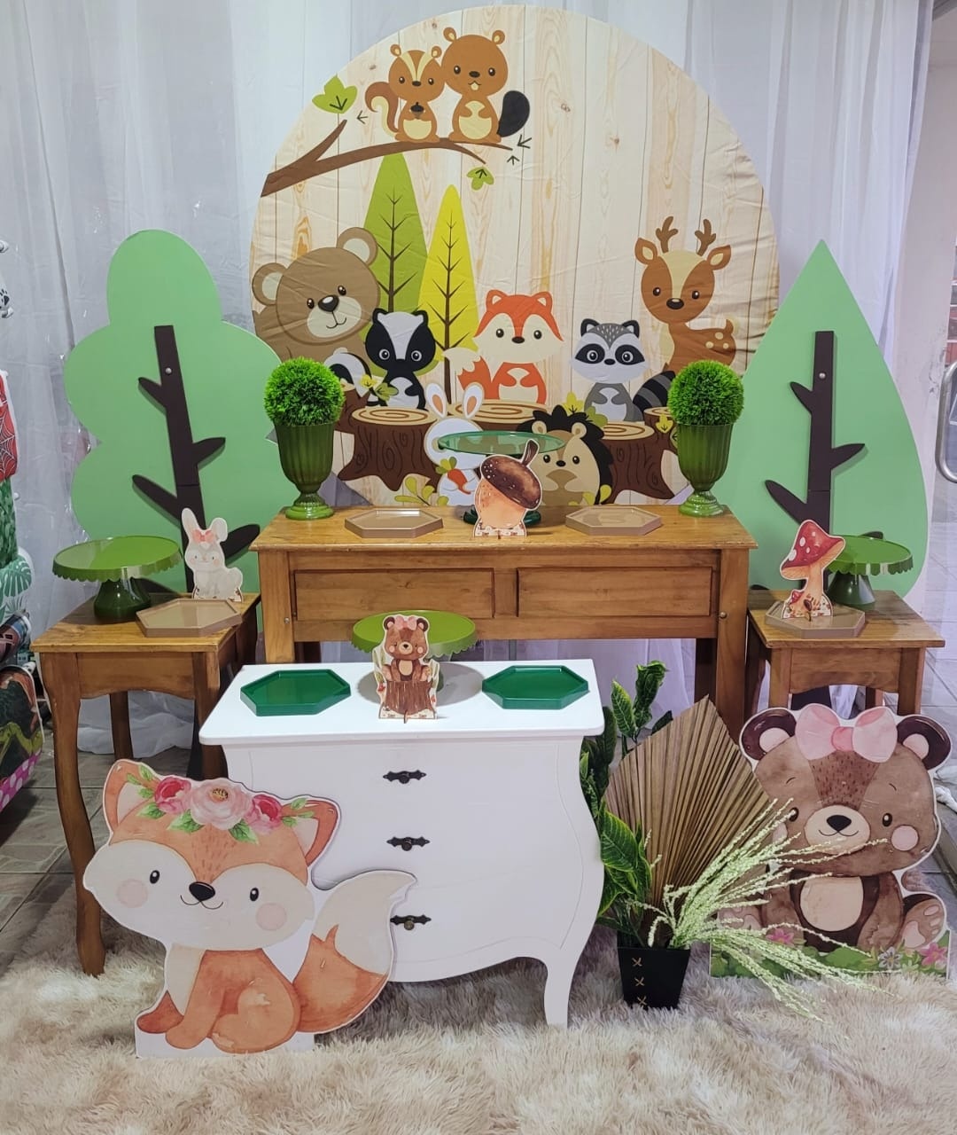 Kit Bosque Encantado 1 Menino, Arvore Mdf + Mini + Aparador - Nicolle milde