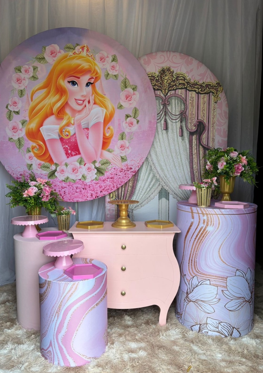 Kit Princesa Aurora, Bela Adormecida  + Lateral  + Mini - Nicolle milde