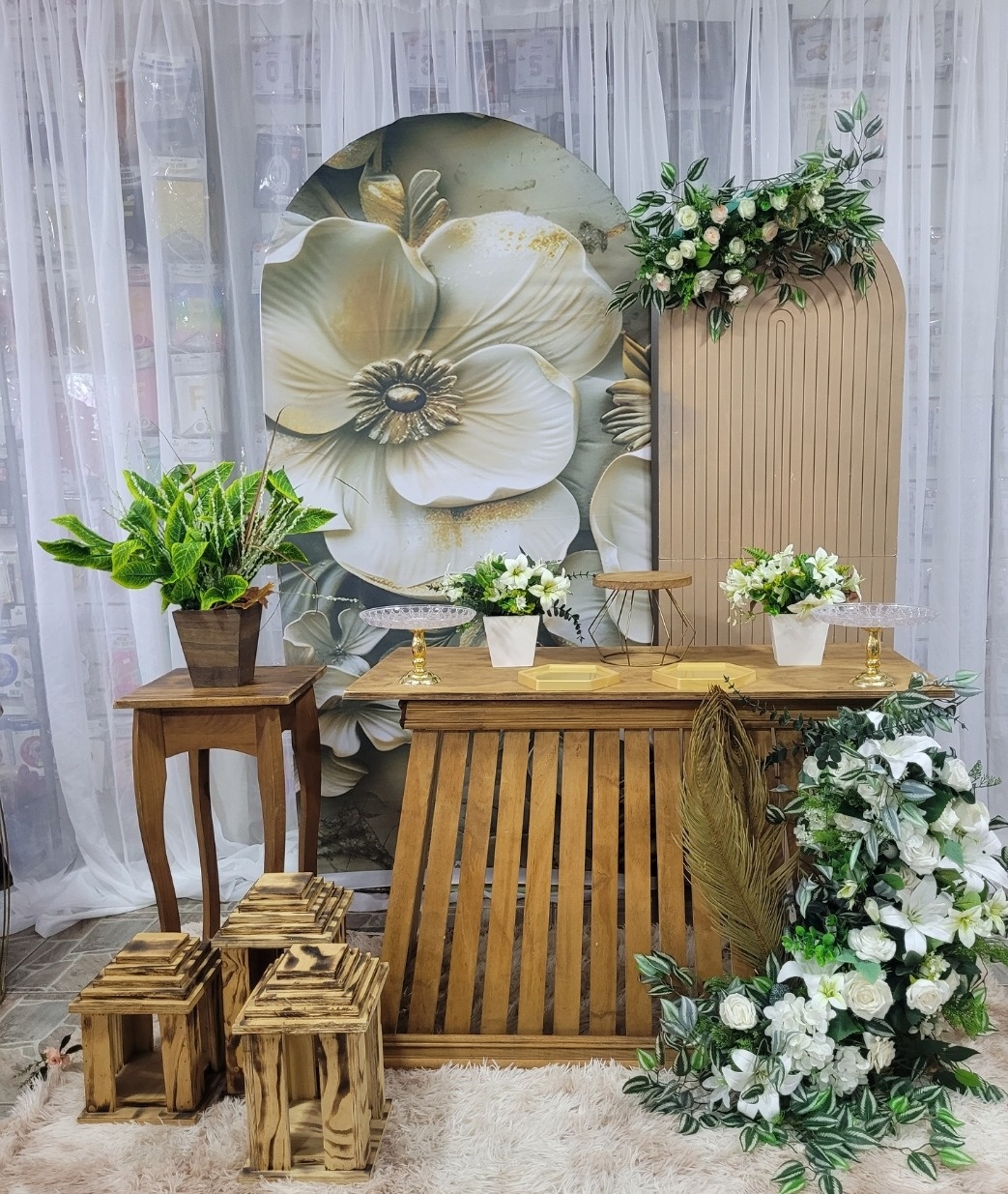 Kit Adulto Flores 3D Bege  - Nicolle milde