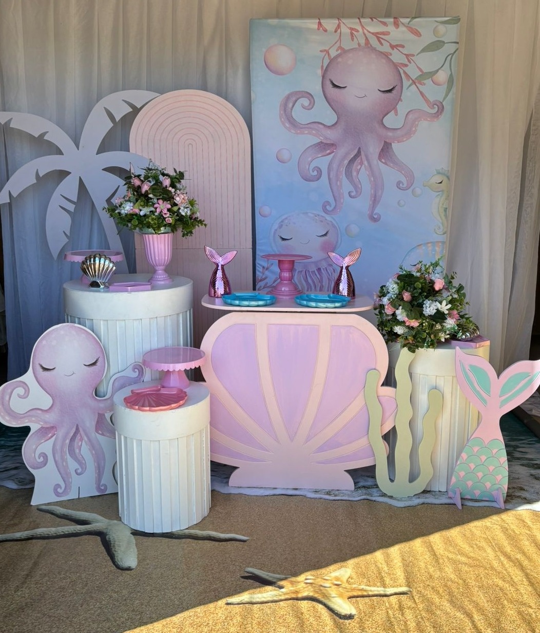 Kit Fundo Do Mar Rosa2 - Nicolle milde