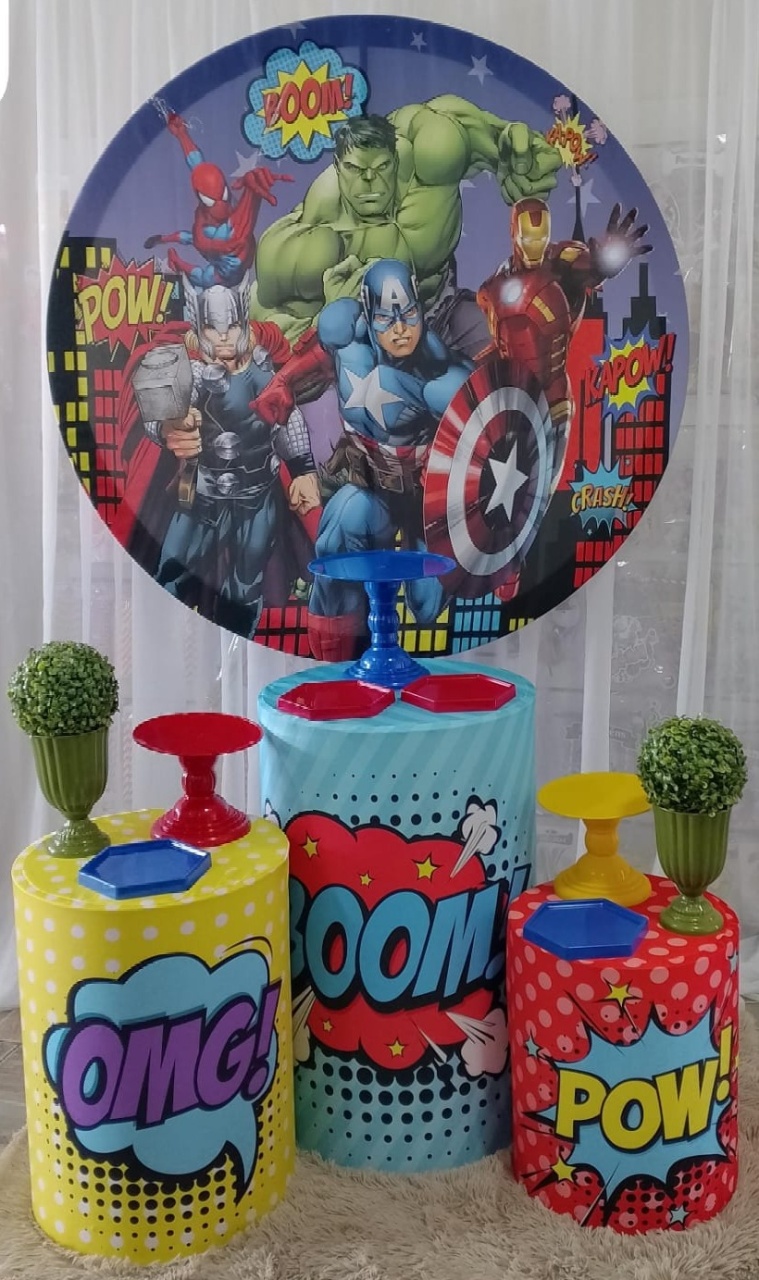 Kit Vingadores 1, Capa de Cilindro Personalizada - Nicolle milde