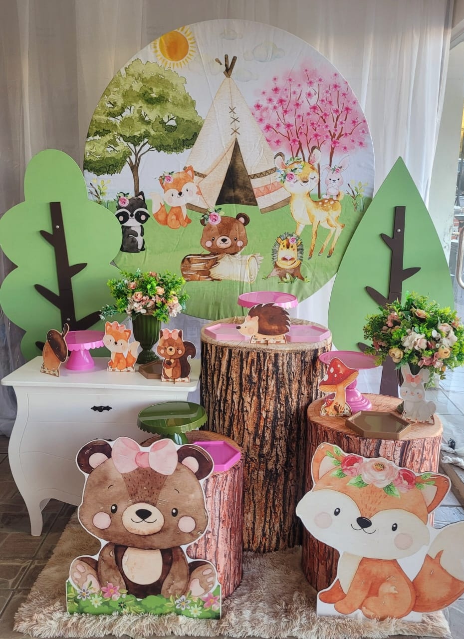 Kit Bosque Encantado Menina, Arvore Mdf + Mini - Nicolle milde