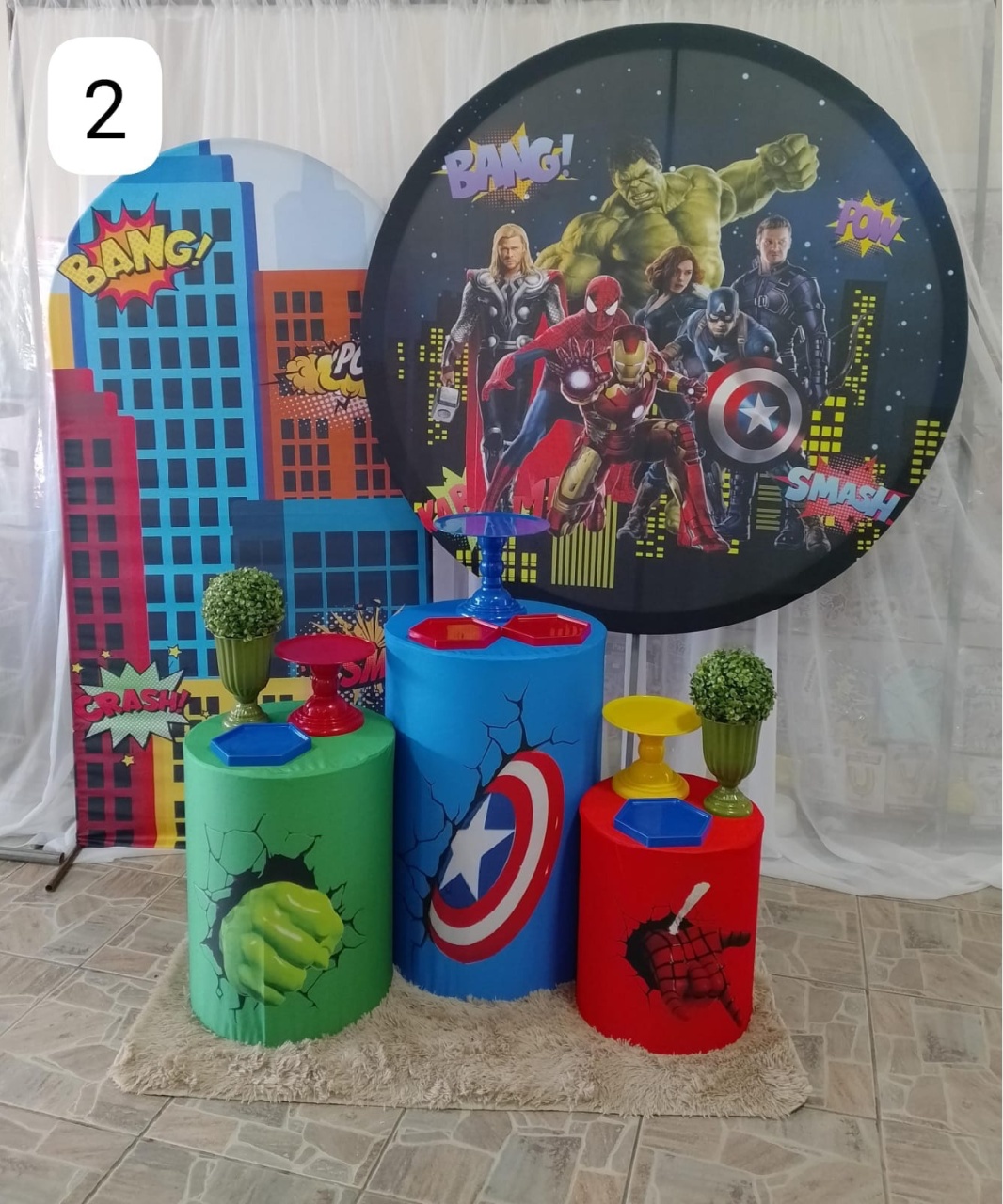 Kit Vingadores 2, Lateral Personalizada, Capa de Cilindro Personalizada - Nicolle milde