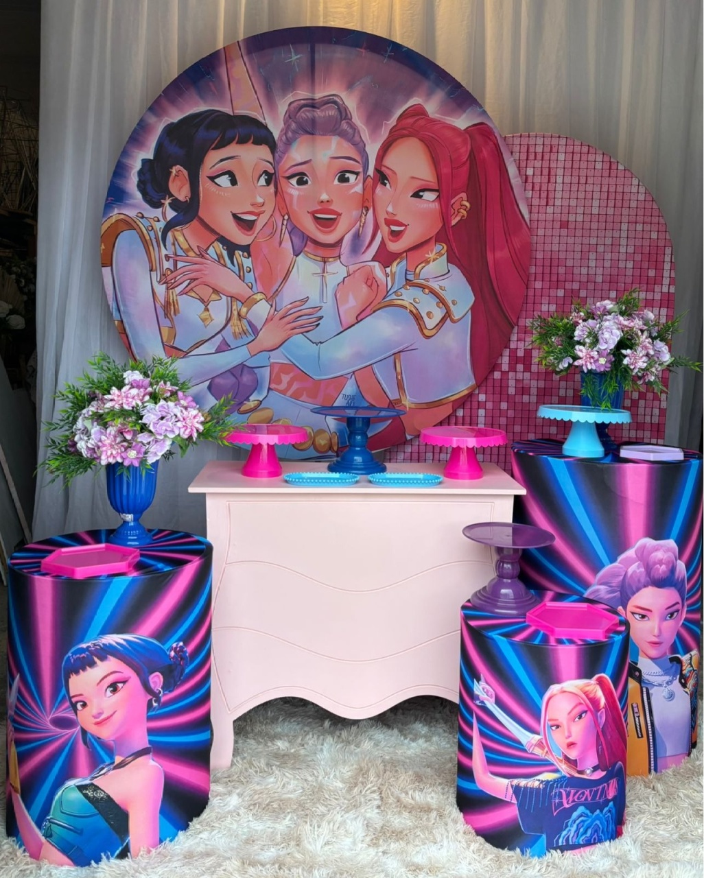 Kit Guerreiras K Pop + Lateral  Mini Rosa  - Nicolle milde