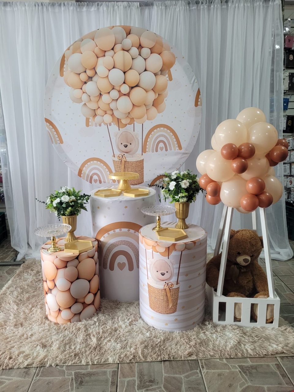 Kit Balão Urso  Shopee+Cesto Para Balão  - Nicolle milde