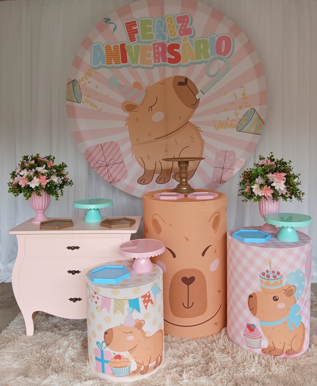 Kit Capivara Rosa 2+Mini Rosa - Nicolle milde