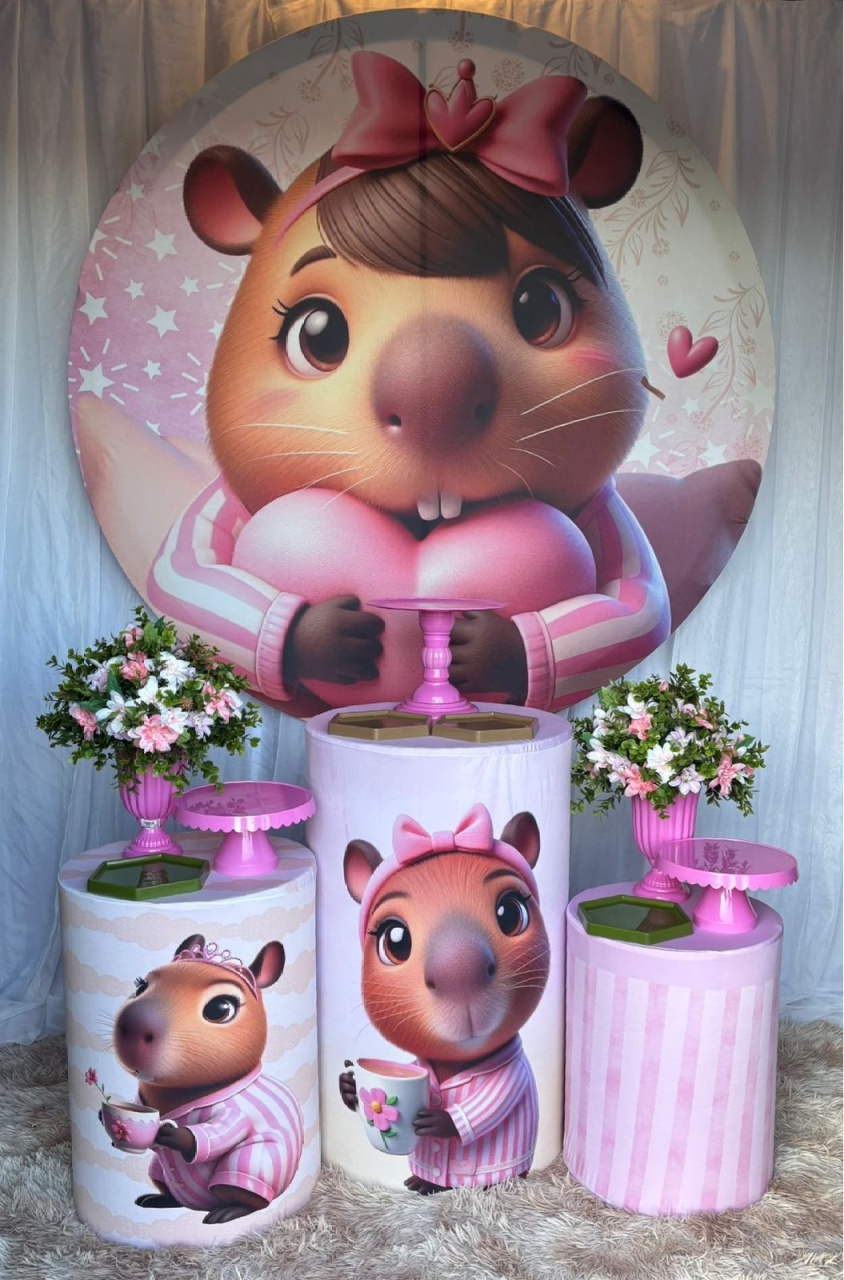 Kit Capivara Rosa 1 - Nicolle milde