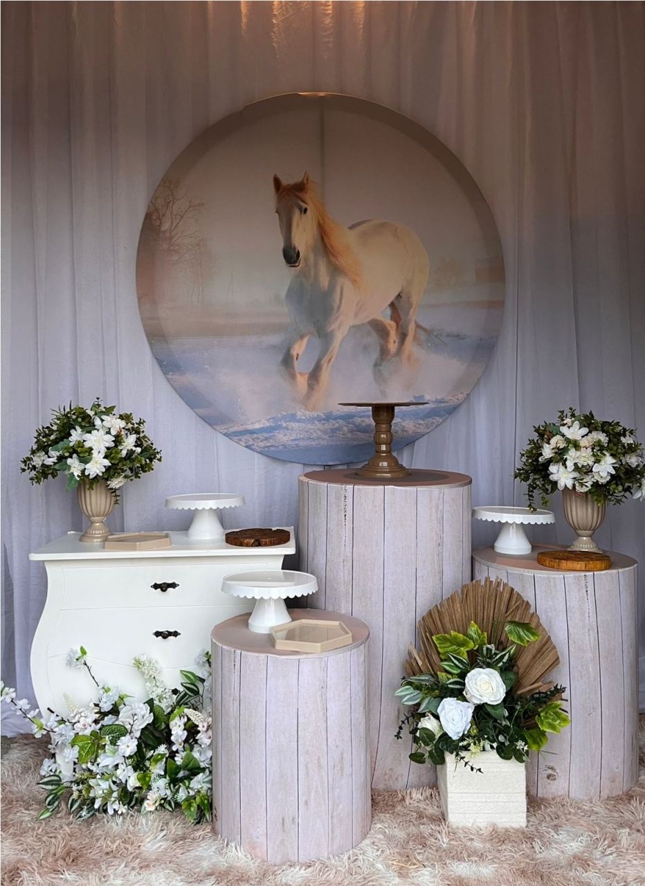 Kit Cavalo Branco + Mini Branca - Nicolle milde