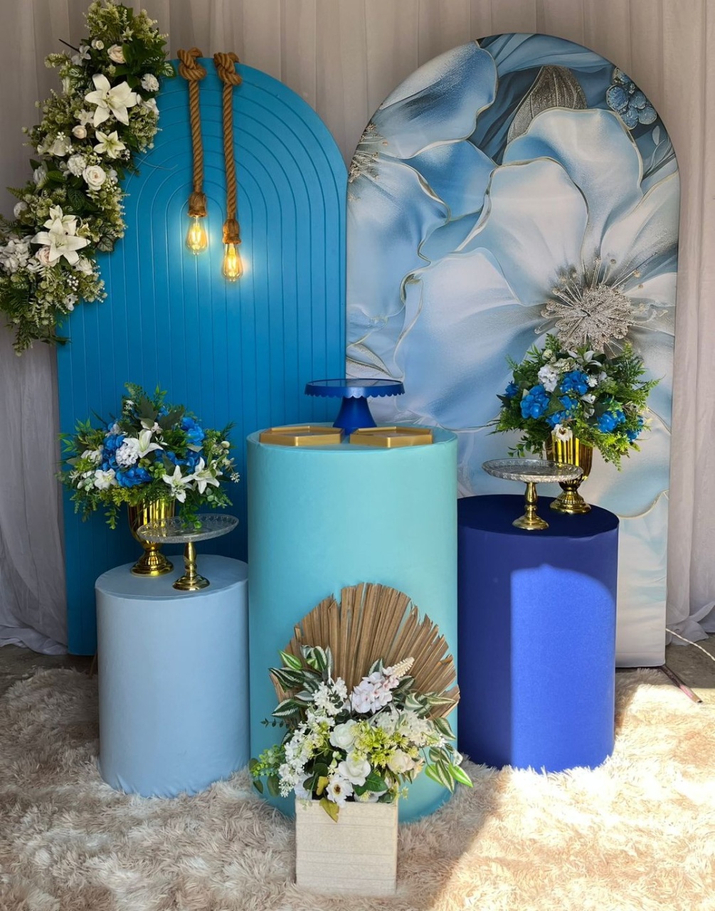 Kit Flores Azul 3D + Lateral - Nicolle milde