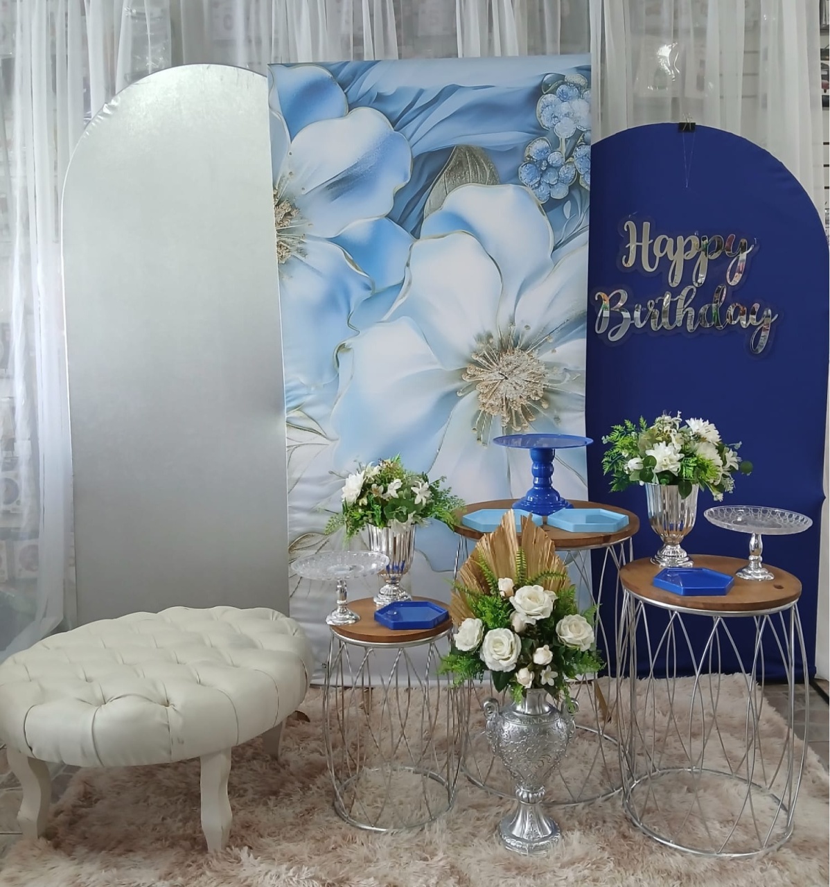 Kit Flores 3D Azul  - Nicolle milde
