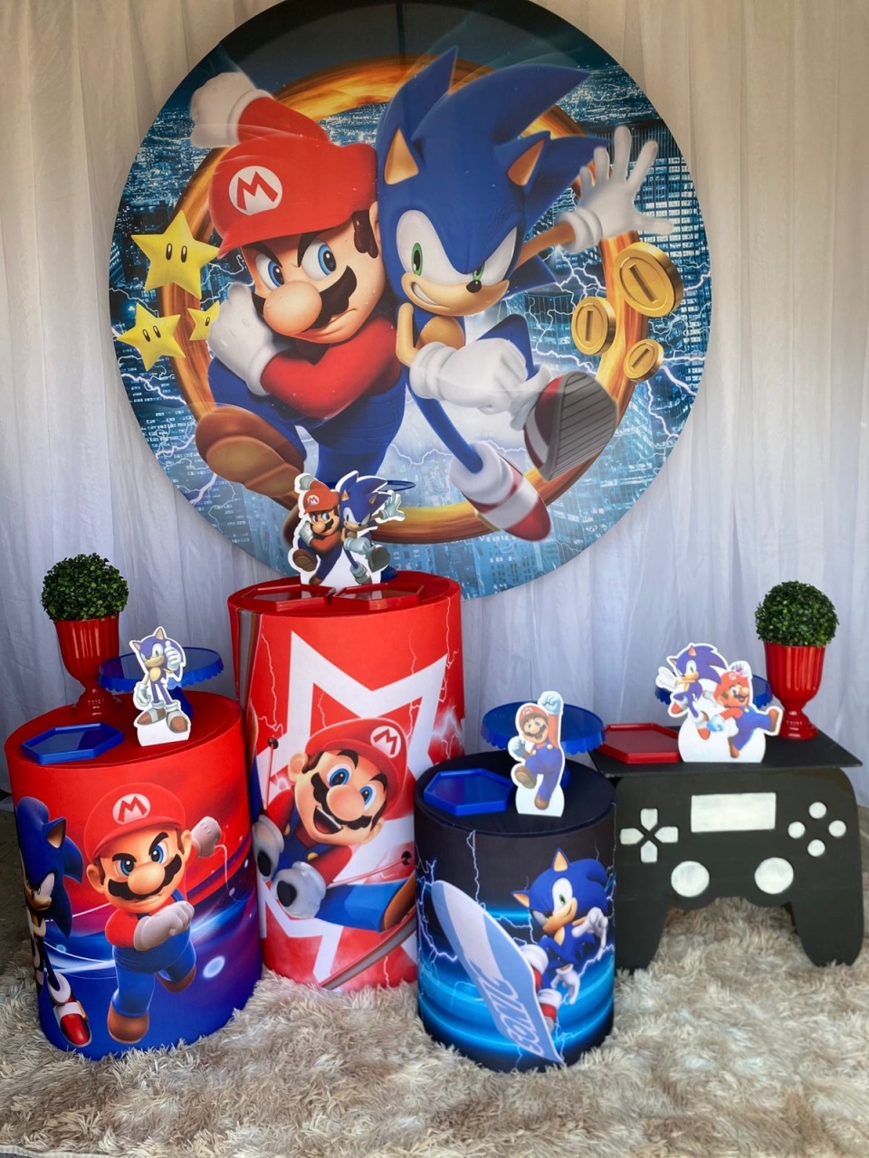 Kit Sonic X Super Mario 2 + Mesa Game - Nicolle milde