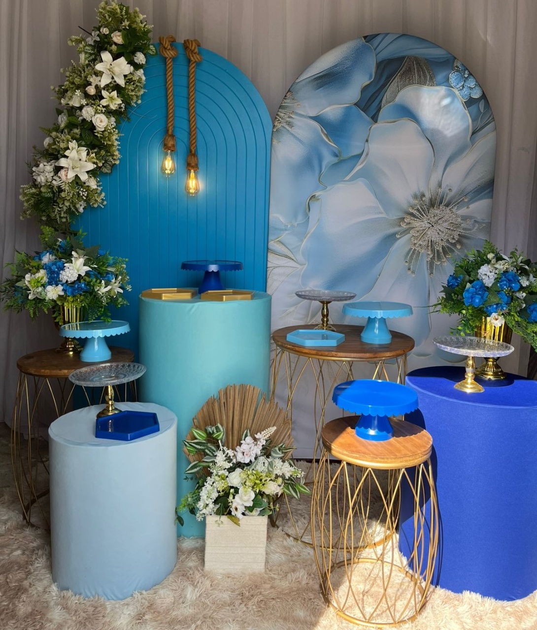 Kit Flores Azul 3D + Lateral + Nani - Nicolle milde