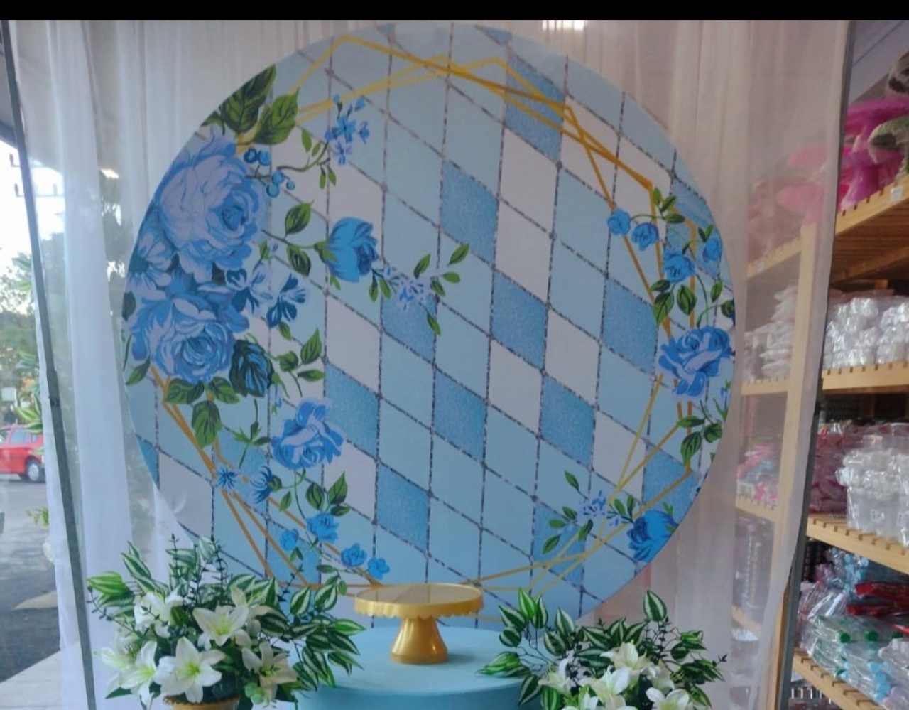 Painel Azul Flores  - Nicolle milde