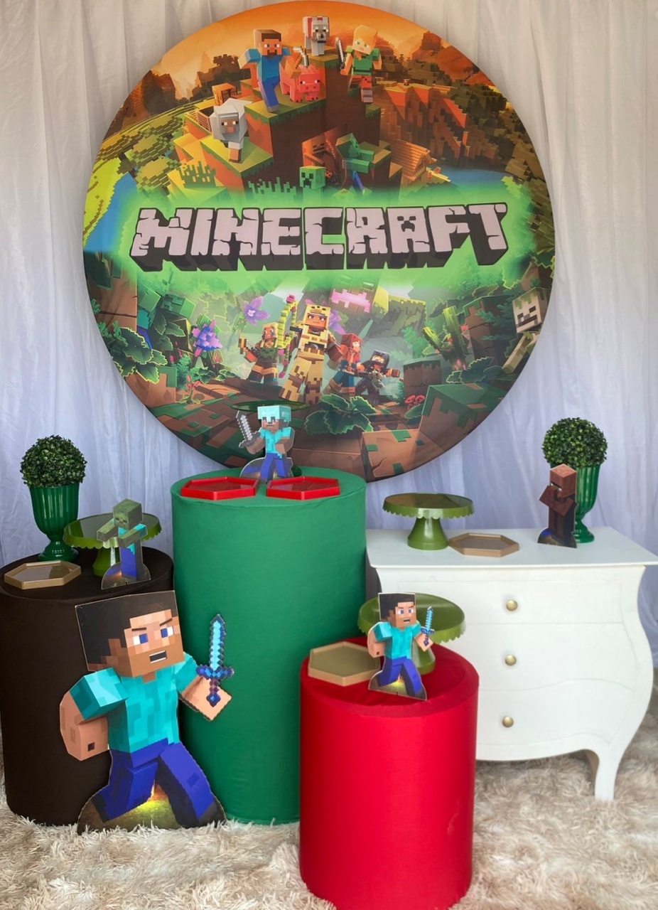 Kit Minecraft 3 * Mini Branca  - Nicolle milde