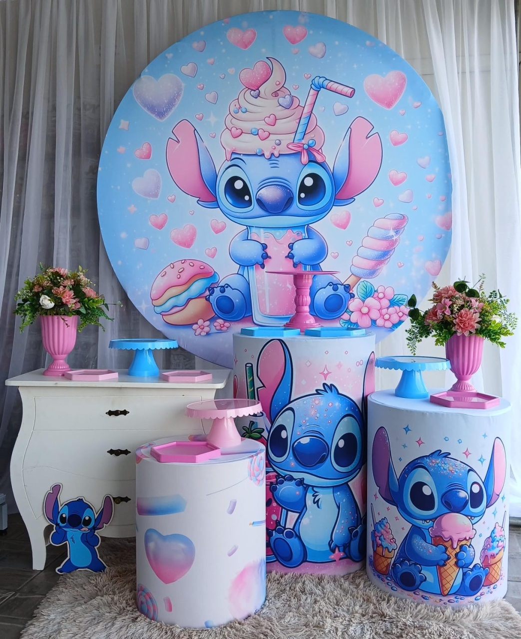 Kit Stich Sorvete, Minni Branca - Nicolle milde