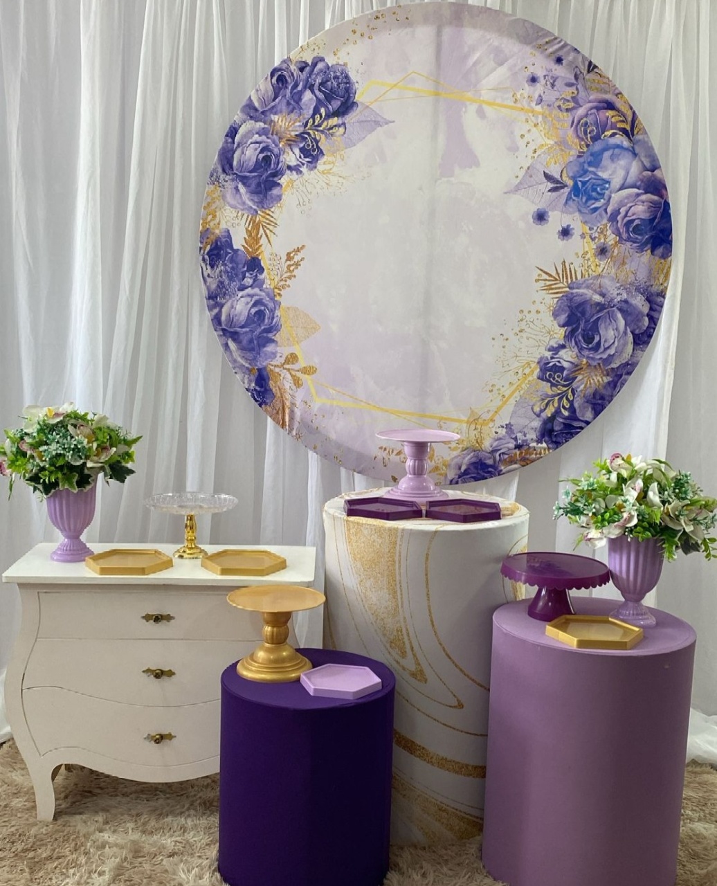 Kit  Flores Lilas +Mini Branca  - Nicolle milde