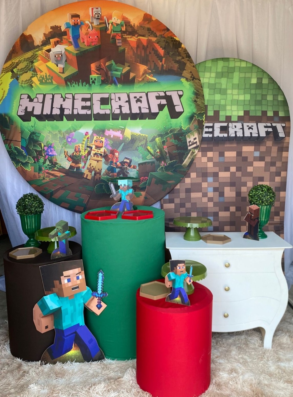 Kit Minecraft 3 * Mini Branca  * Lateral  - Nicolle milde