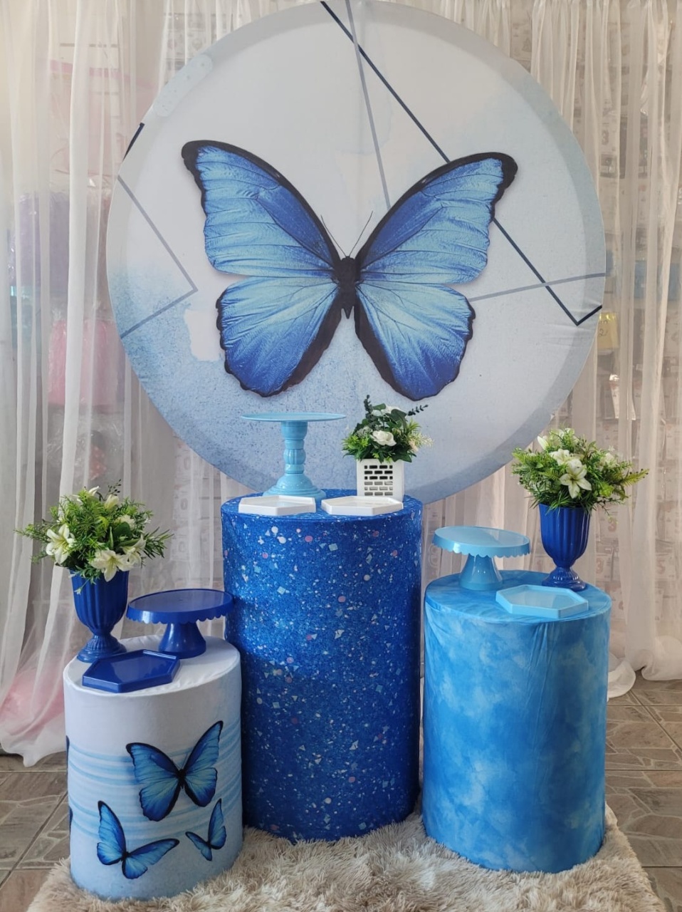 Kit Borboletas Azuis  Simples - Nicolle milde