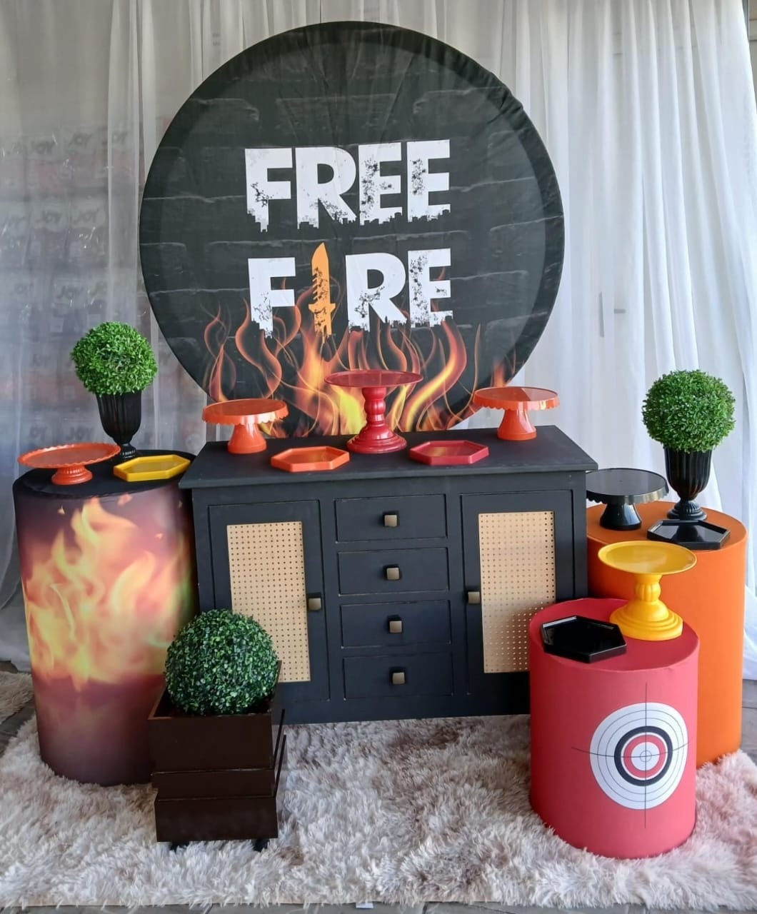 Kit Free Fire , Poa Preta - Nicolle milde