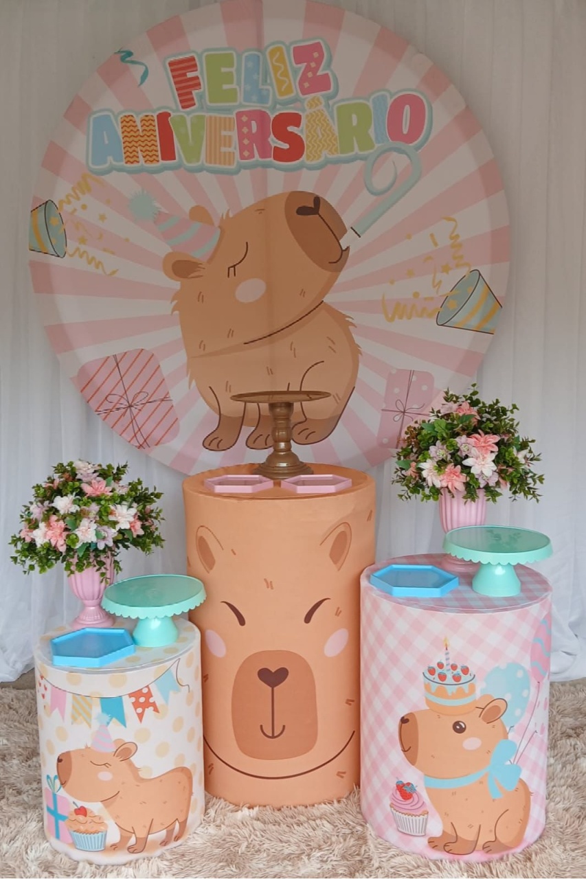 Kit Capivara Rosa 2 - Nicolle milde