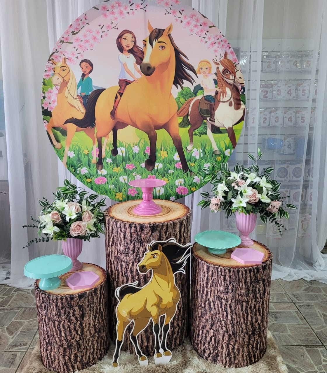 Kit  Cavalo Spirt Rosa - Nicolle milde