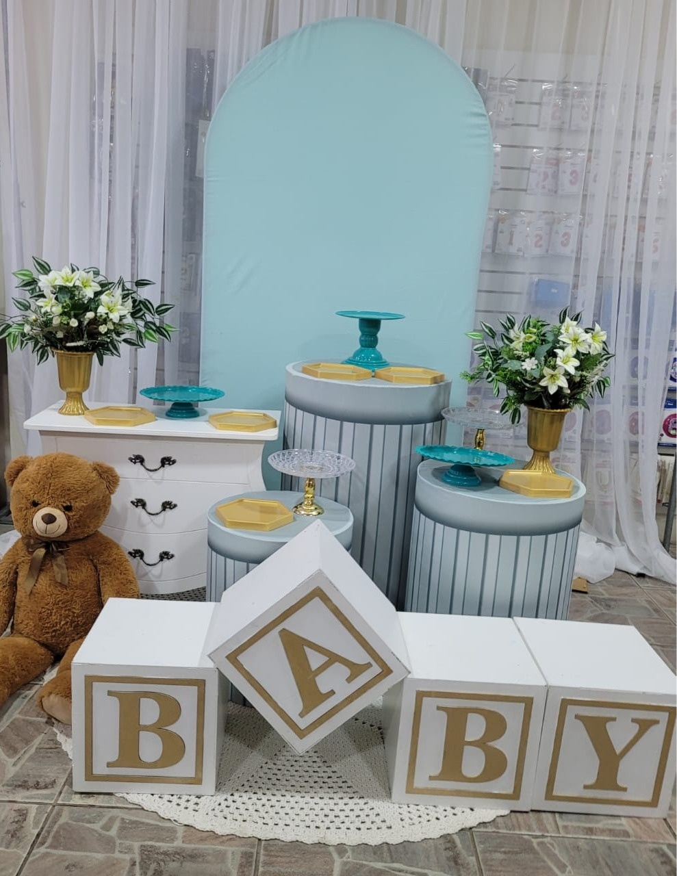 Kit Chá de Bebe, Lateral Personalizada + Mini  - Nicolle milde