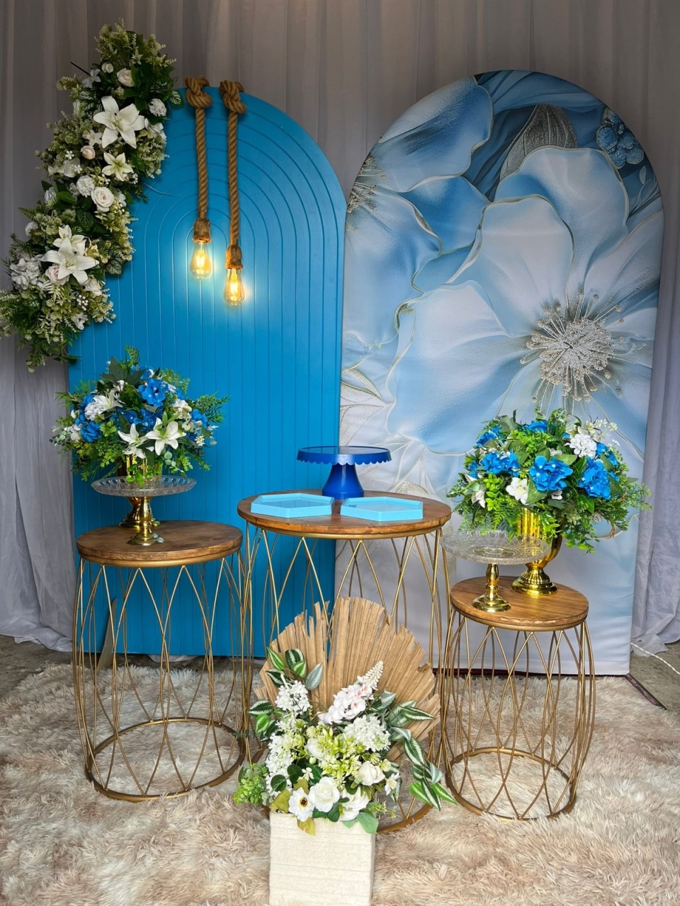 Kit Flores Azul 3D + Lateral + Nani  - Nicolle milde